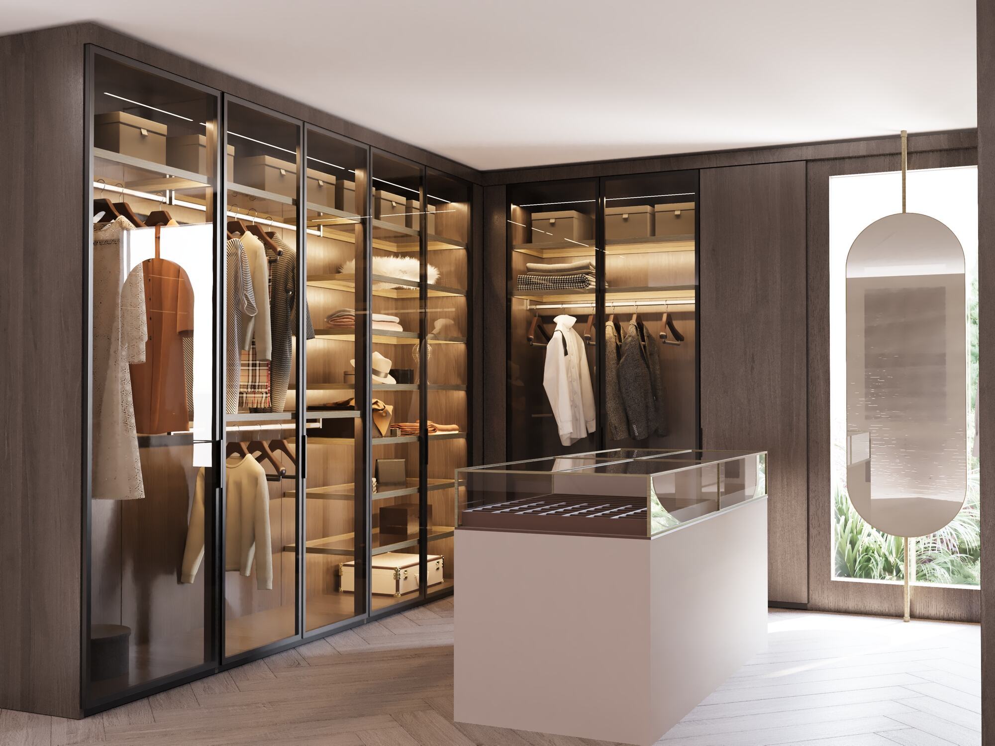 Chic custom closet with designer wardrobe storage and sleek cabinetry by DesignLab in Washington, DC