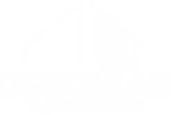 DesignLab Stacked White Logo with Tagline