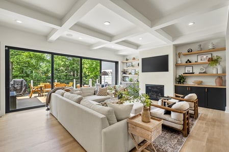 Custom family room and outdoor deck access in Washington, DC by DesignLab