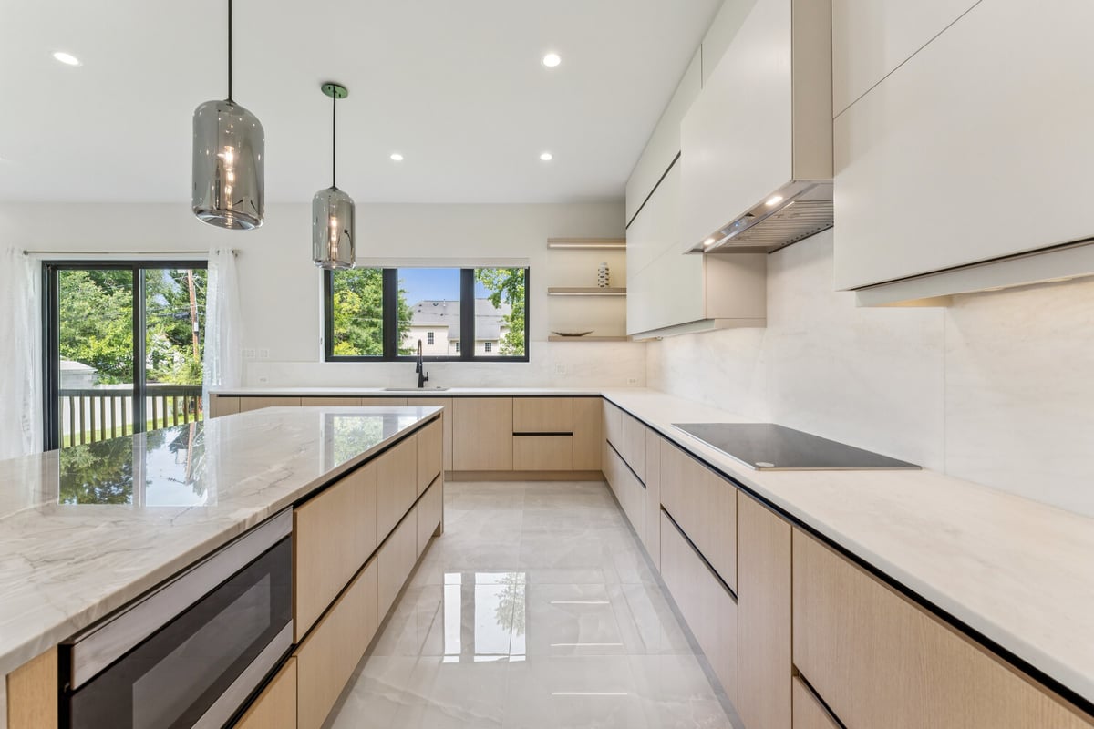 Contemporary kitchen remodel with marble countertops by DesignLab in Georgetown, Washington, DC