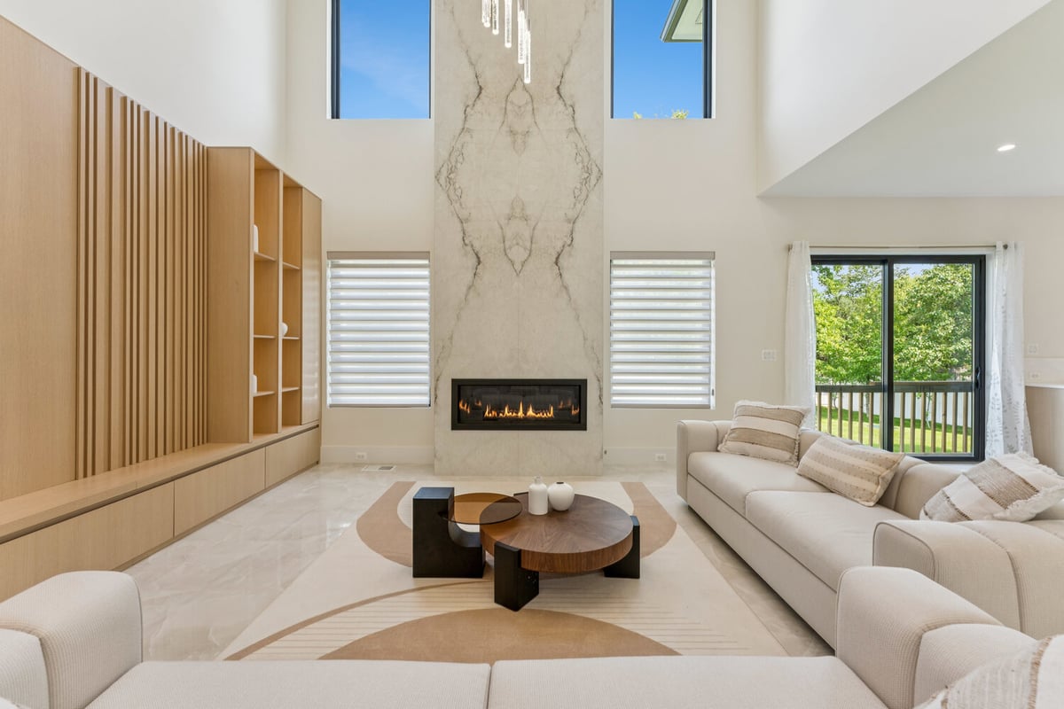 Cozy living space with fireplace remodel by DesignLab in Kalorama, Washington, DC