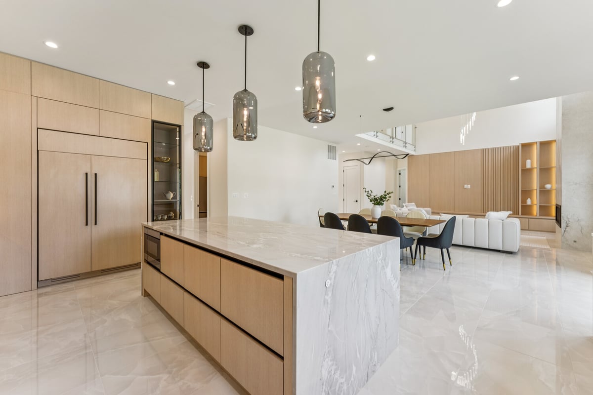Open-concept kitchen and living space renovation by DesignLab in Falls Church, Virginia