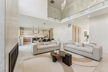 Spacious modern living room remodel by DesignLab in Bethesda, Maryland