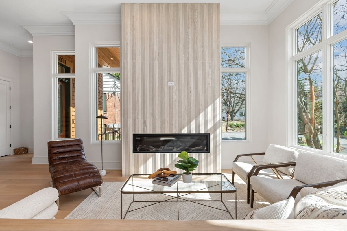 living room with natural light and neutral finishes
