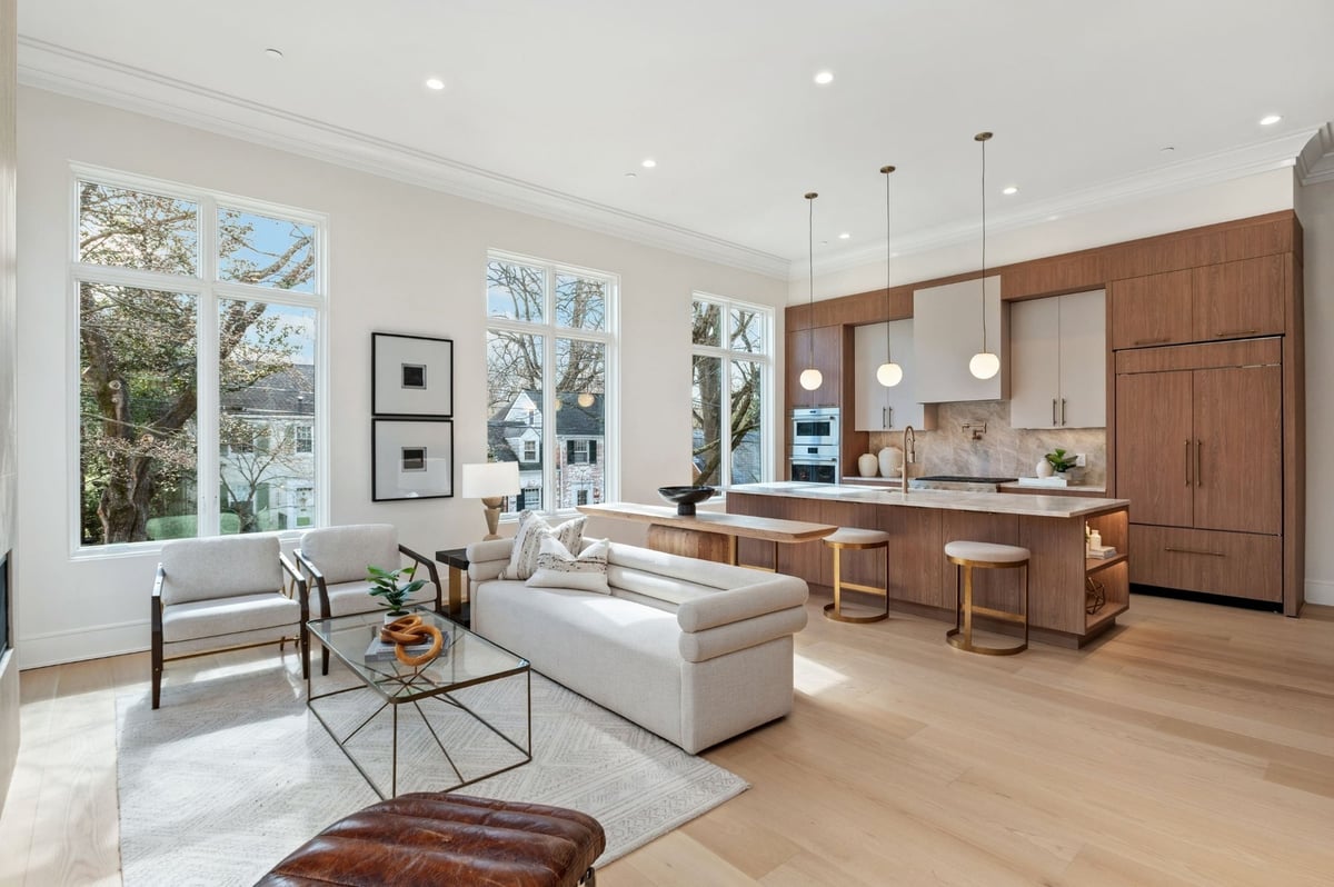 open concept kitchen and living area in a luxury home remodel in dc