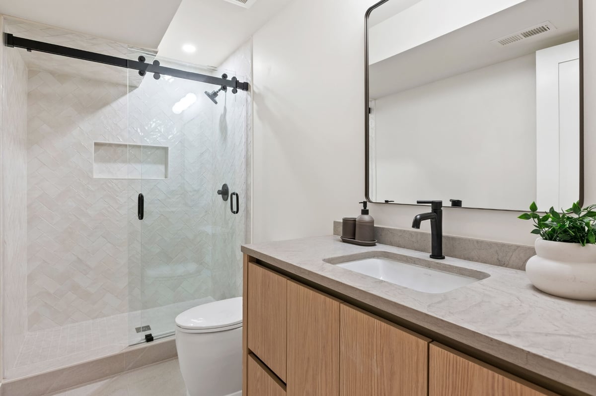 walk in shower and bathroom remodel in a luxury dc home