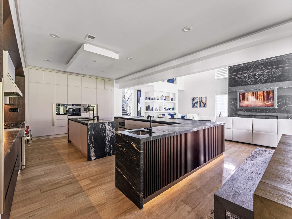 Custom kitchen remodel with quartzite countertops in Mclean, Va