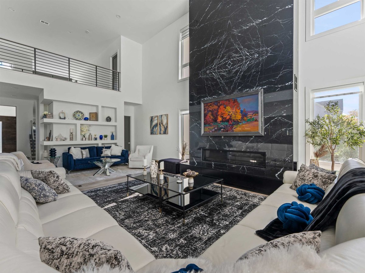 Mclean, VA home remodel with statement electric fireplace