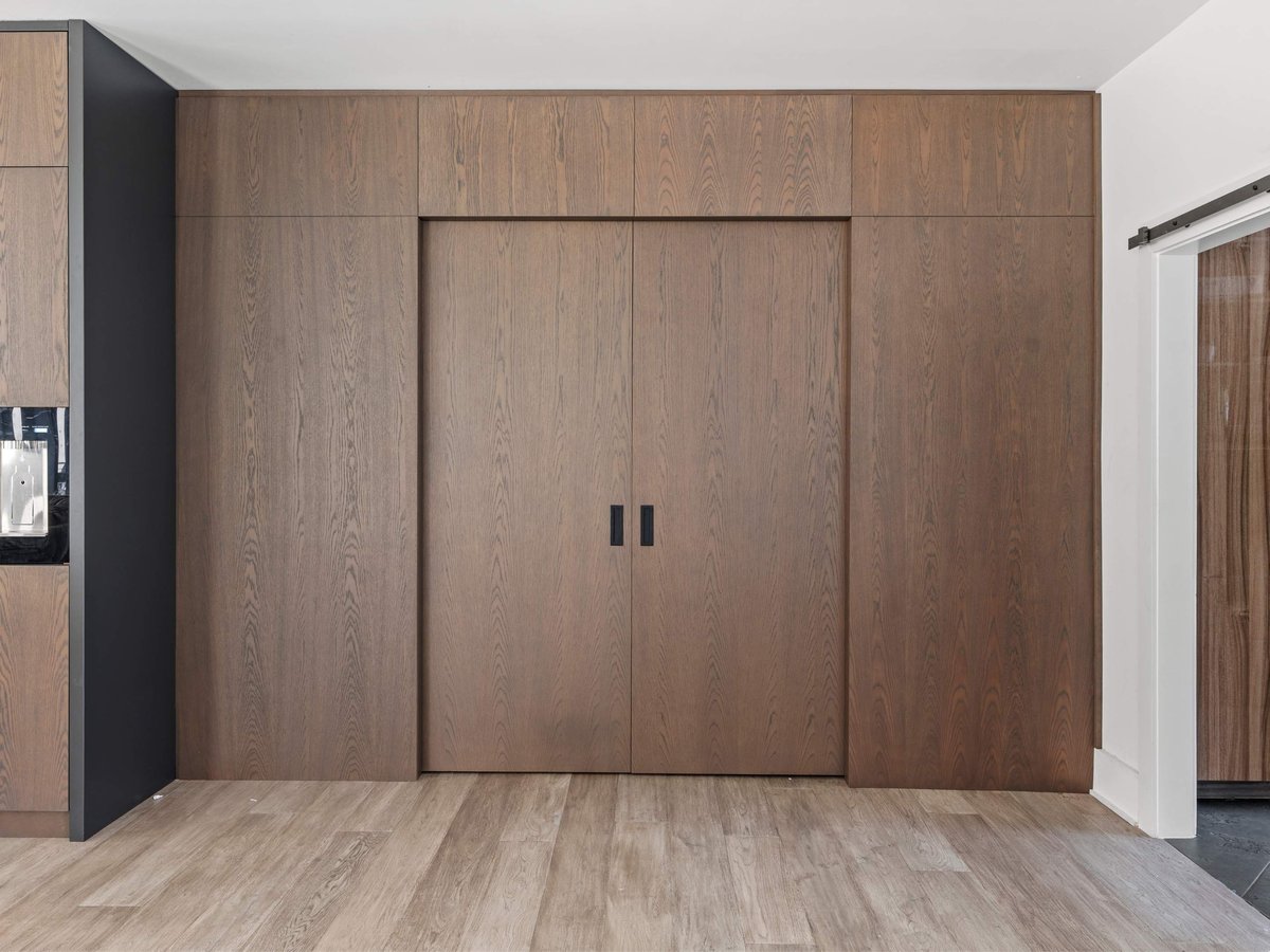 Sleek pocket doors in a modern home remodel in Mclean, VA