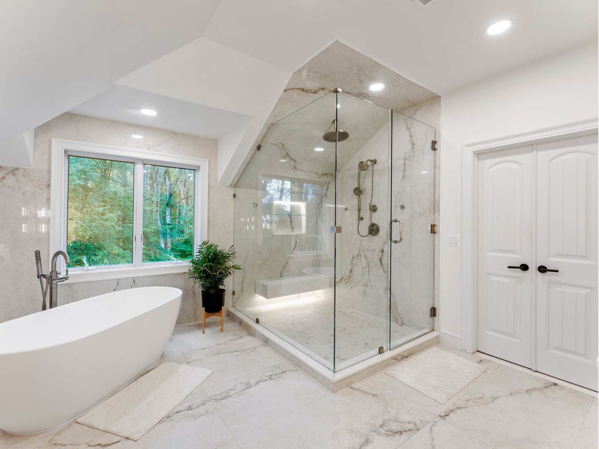 Luxury bathroom remodel in washington dc with large walk in shower and free standing tub Luxury bathroom remodel in washington dc with large walk in shower and free standing tub