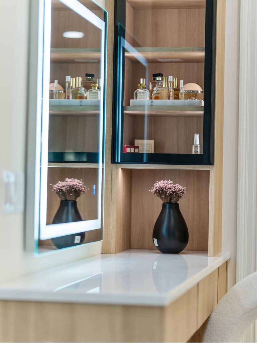 Luxury bathroom remodel in washington dc with stone sink and mirror (13)