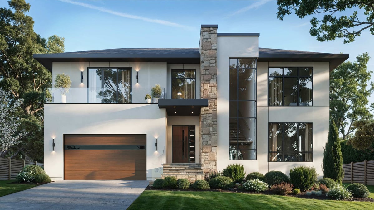 rendering of custom home exterior in dc metro