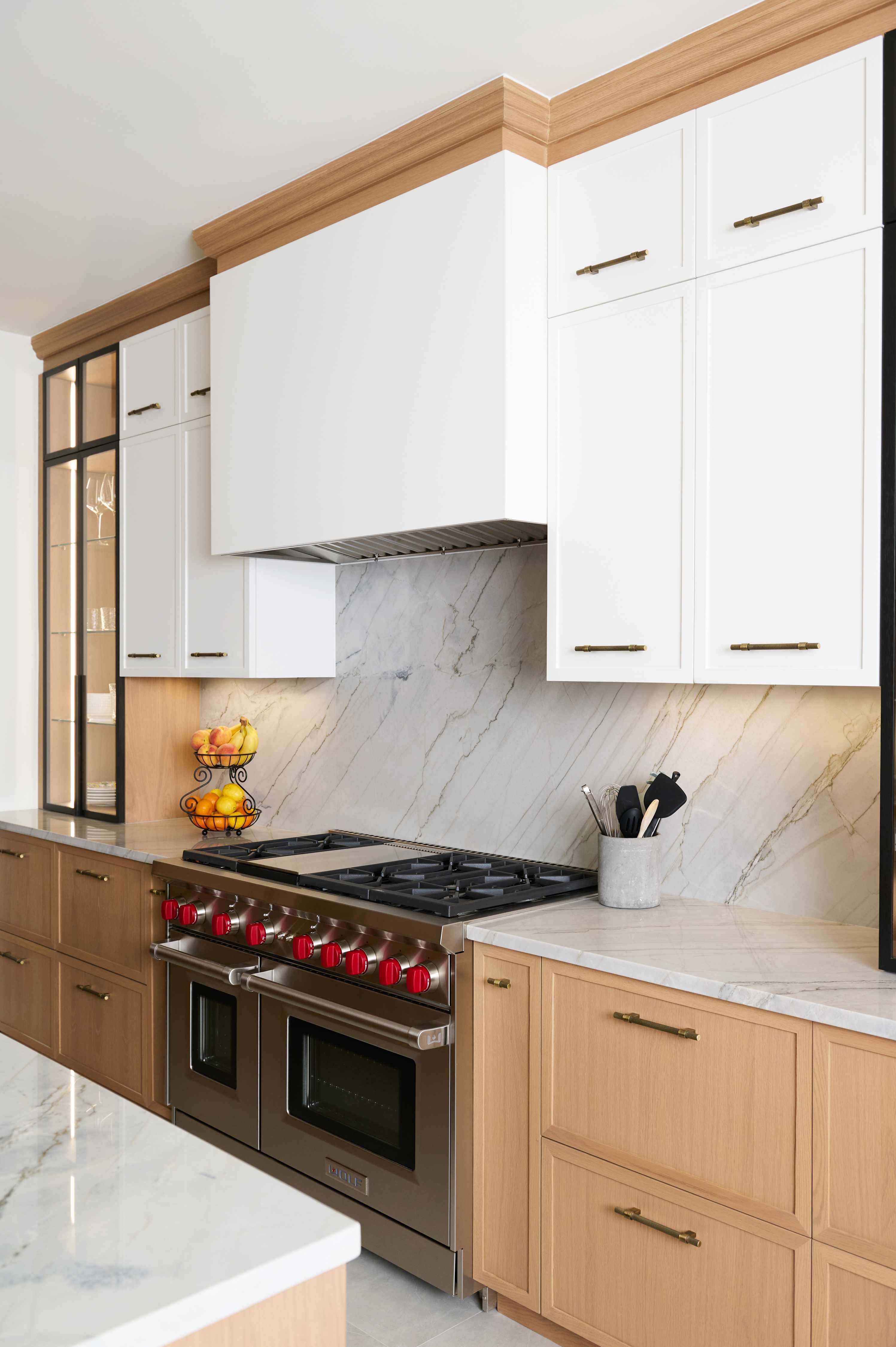 Modern Range with White Cabinetry