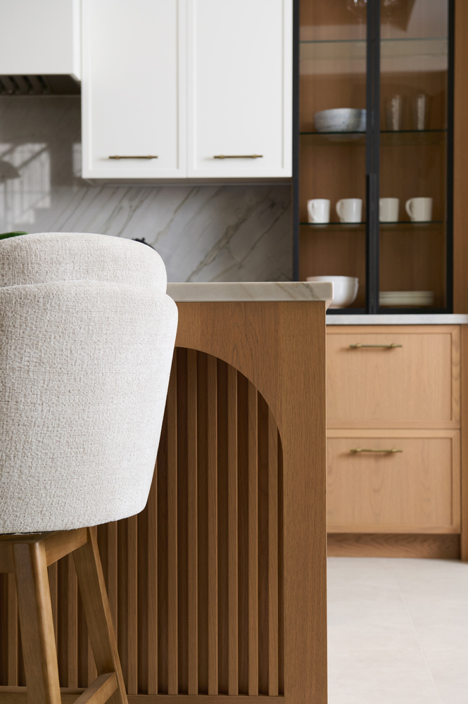 Stylish kitchen with mixed materials and elegant finishes by DesignLab in a Metro Washington custom build