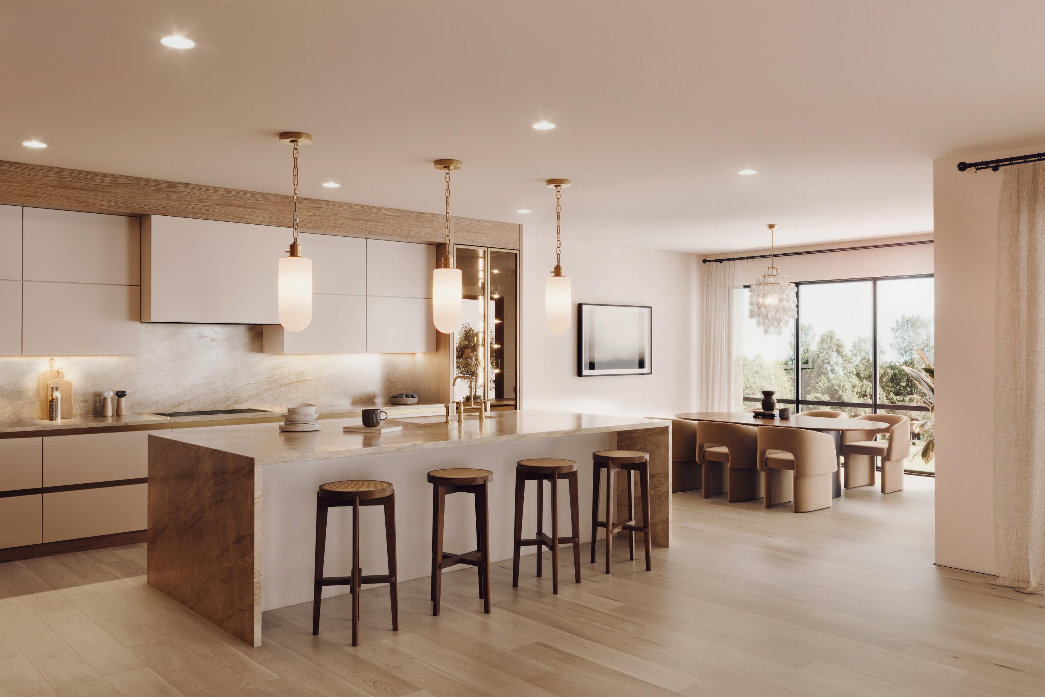 custom kitchen and dining room